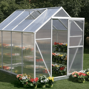 High-Density Clear PC Sheet Greenhouses With Sturdy Aluminium Frame Greenhouse RDG0610-4mm