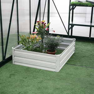 Fast Assembly Outdoor Steel Raised Garden Bed For Plant Growth 60(L)*60(W)*30(H)cm (RDSG606030-W0)